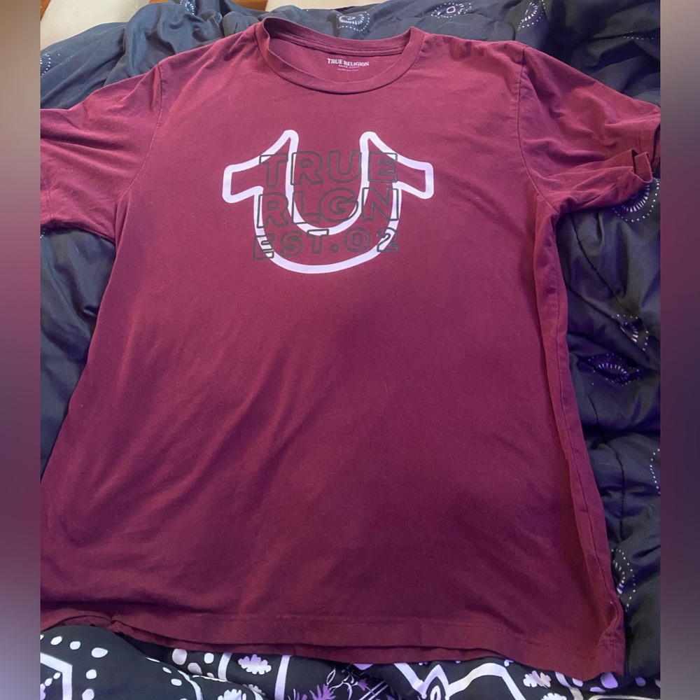 Burgundy True Religion T-Shirt